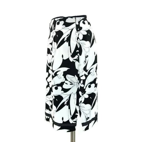 Intriguing Threads Black/White Zip Up Stretch Pencil Skirt Womens USA Size 4 - Picture 2 of 6